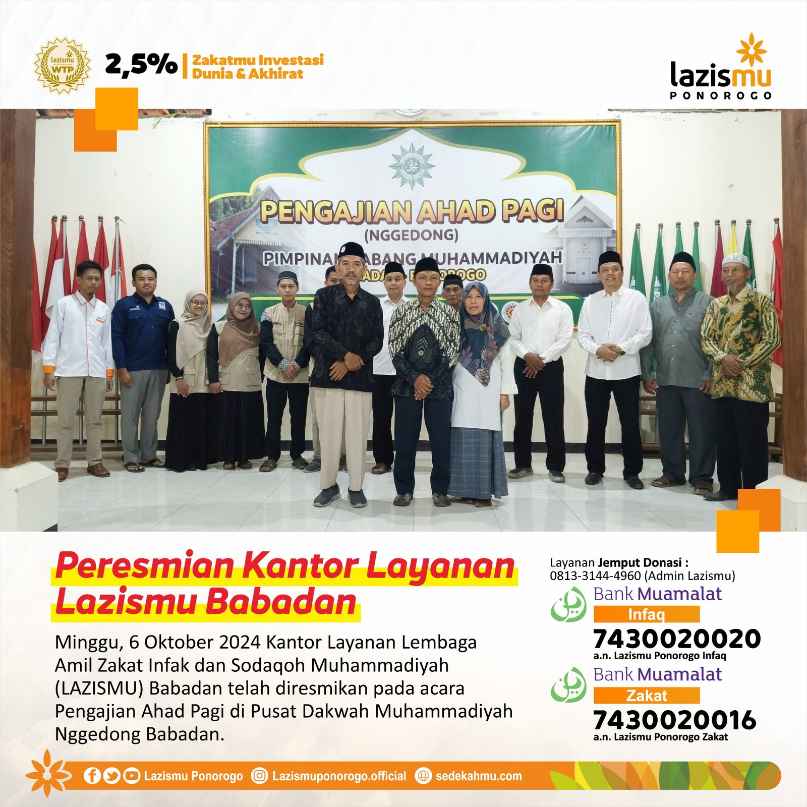 Pengajian Ahad Legi dan Launching KL Lazismu serta Pelantikan Unit Usaha Ekonomi PCM Babadan: Semangat Baru untuk Pemberdayaan Umat